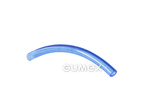 PU trubka odolná UV záření, 6x1mm, 11bar, 52°ShD, -40°C/+60°C, transparentní modrá